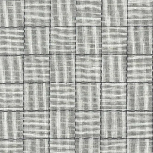 Calli Fabric - Silver / Charcoal by black-grey geometric woven fabric from Osborne & Little