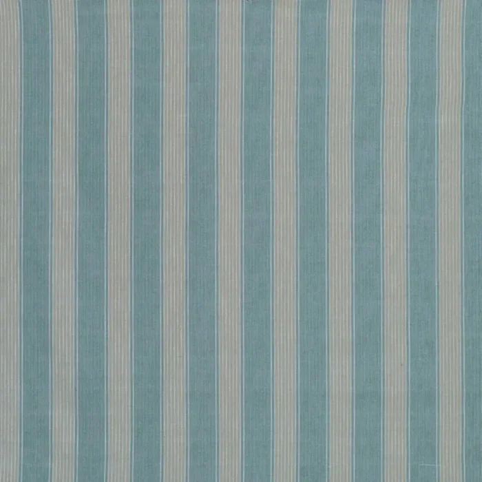Rialto Stripe Fabric - Stone / Turquoise swatch