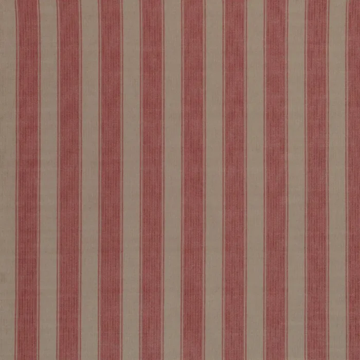 Rialto Stripe Fabric - Coral / Stone swatch