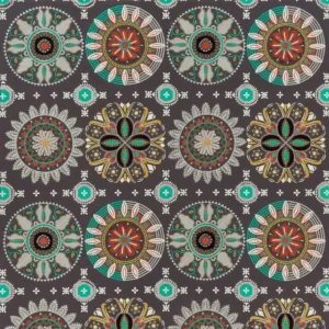 multicolour geometric embroideried fabric from Osborne & Little