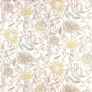multicolour botanical embroideried fabric from Osborne & Little