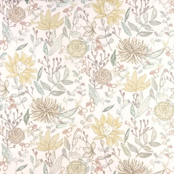 Sketchbook Fabric - Eau de Nil by multicolour botanical embroideried fabric from Osborne & Little