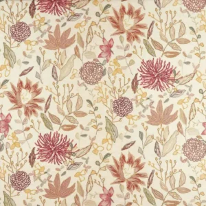 multicolour botanical embroideried fabric from Osborne & Little
