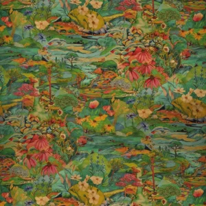 green botanical velvet-chenille fabric from Osborne & Little