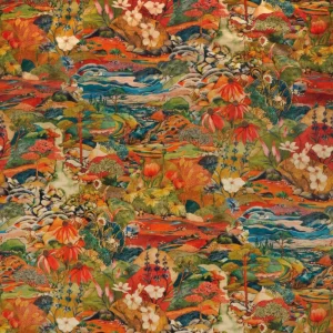 multicolour botanical velvet-chenille fabric from Osborne & Little