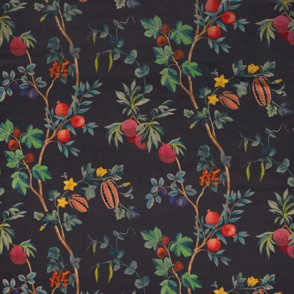 blue botanical velvet-chenille fabric from Osborne & Little