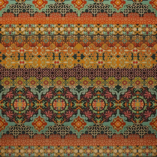 Mansfield Velvet Fabric - Terracotta by multicolour geometric velvet-chenille fabric from Osborne & Little