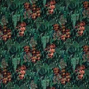 green botanical velvet-chenille fabric from Osborne & Little