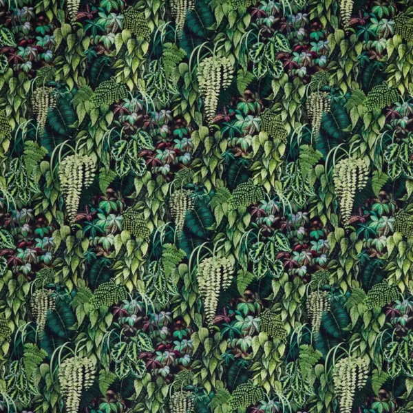 green botanical velvet-chenille fabric from Osborne & Little