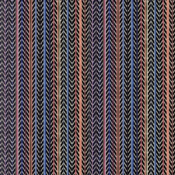 Jaipur Stripe Fabric - Azur by multicolour striped velvet-chenille fabric from Christian Lacroix