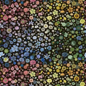 black-grey botanical cotton fabric from Christian Lacroix