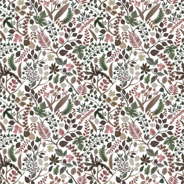 Cueillette Fabric - Bourgeon by multicolour botanical cotton fabric from Christian Lacroix