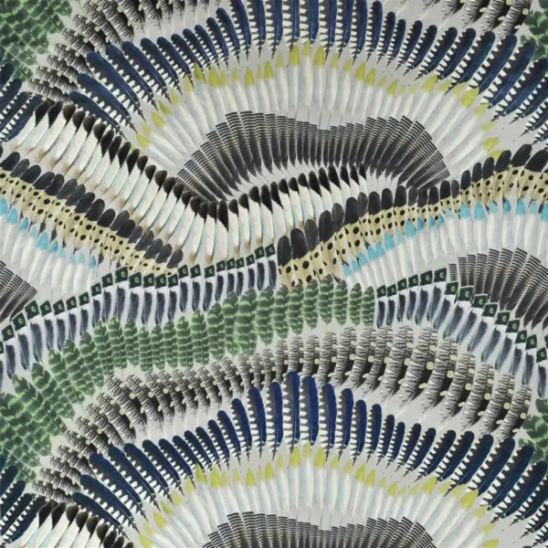 Soft Prete-Moi Ta Plume Fabric - Printemps by multicolour animal velvet-chenille fabric from Christian Lacroix