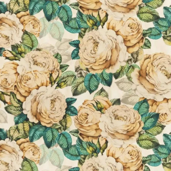 multicolour botanical linen fabric from John Derian