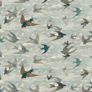 blue animal cotton fabric from John Derian