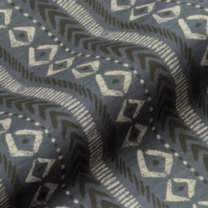 blue geometric linen fabric from Art of the Loom