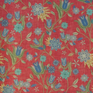 red botanical cotton fabric from Art of the Loom