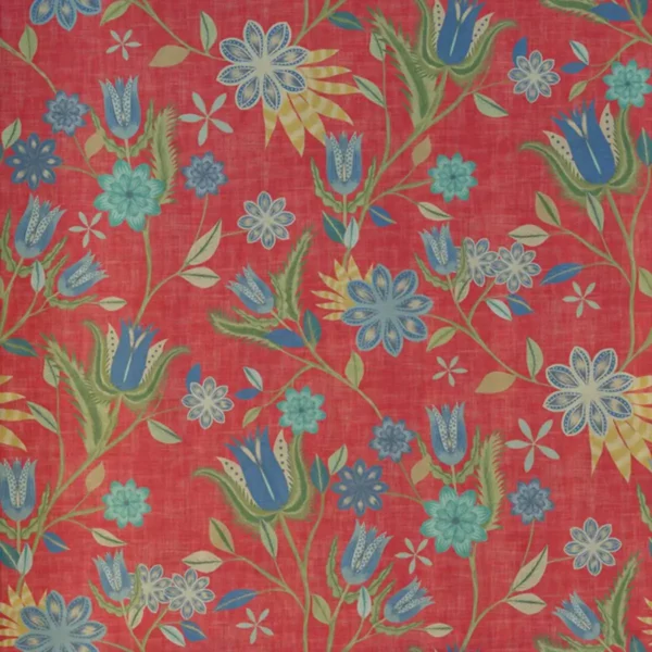 Avignon Fabric - 1 by red botanical cotton fabric from Art of the Loom