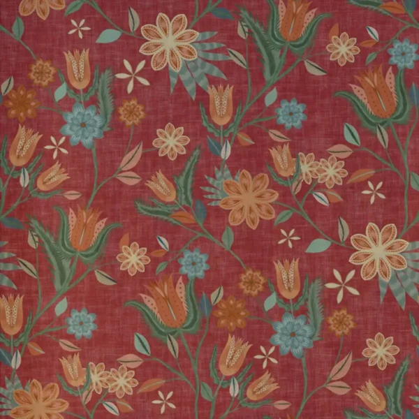 Avignon Fabric - 2 by red botanical cotton fabric from Art of the Loom