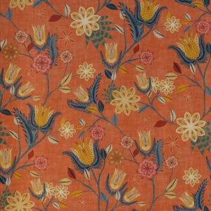 orange botanical cotton fabric from Art of the Loom