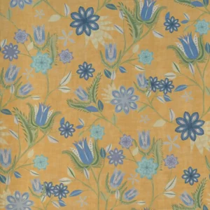 yellow botanical cotton fabric from Art of the Loom