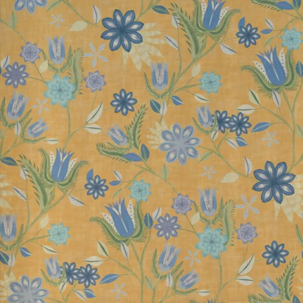 yellow botanical cotton fabric from Art of the Loom