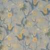 blue botanical cotton fabric from Art of the Loom