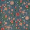 blue botanical cotton fabric from Art of the Loom