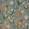 blue botanical cotton fabric from Art of the Loom