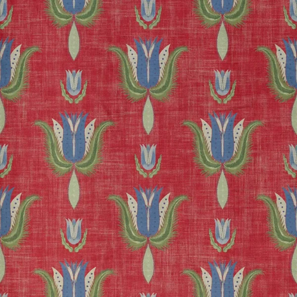 red botanical cotton fabric from Art of the Loom