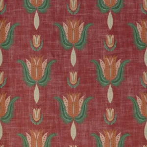 red botanical cotton fabric from Art of the Loom