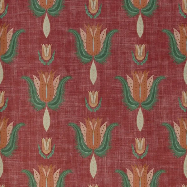 Benezet Fabric - 2 by red botanical cotton fabric from Art of the Loom