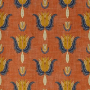 orange botanical cotton fabric from Art of the Loom