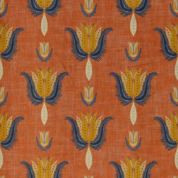 orange botanical cotton fabric from Art of the Loom