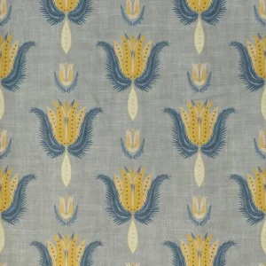 black-grey botanical cotton fabric from Art of the Loom