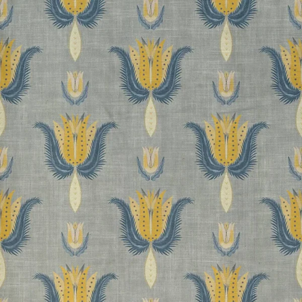 black-grey botanical cotton fabric from Art of the Loom