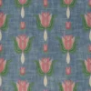blue botanical cotton fabric from Art of the Loom