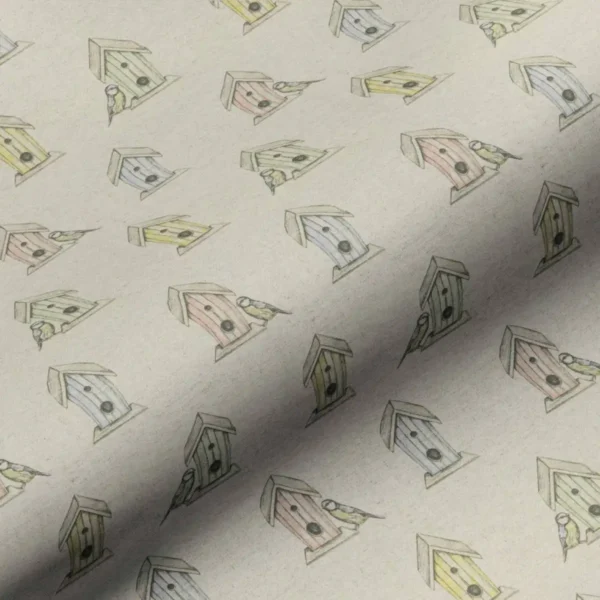 Birdbox Fabric - Linen by multicolour misc cotton fabric from Art of the Loom