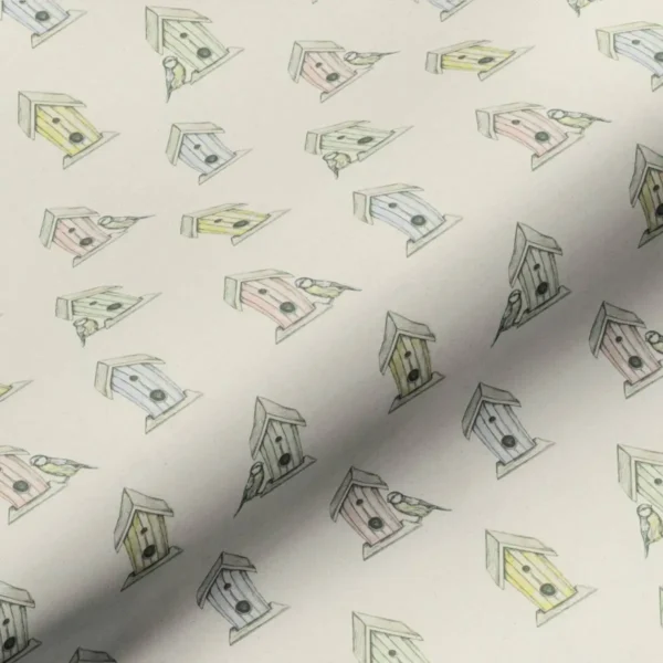 Birdbox Fabric - Natural by multicolour misc cotton fabric from Art of the Loom