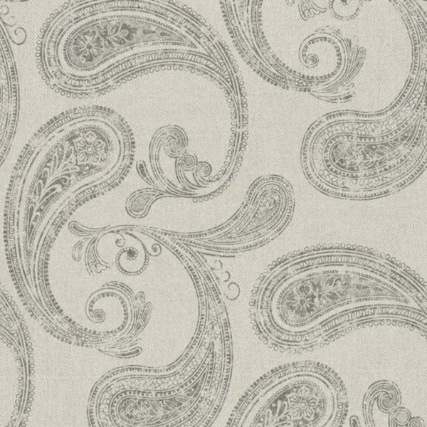 Chinna Fabric - Colour 1 by black-grey traditional printed fabric from Art of the Loom