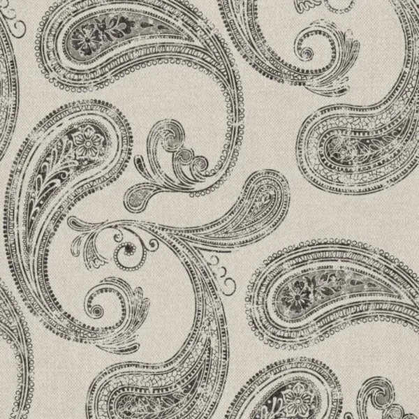 Chinna Fabric - Colour 2 by black-grey traditional printed fabric from Art of the Loom