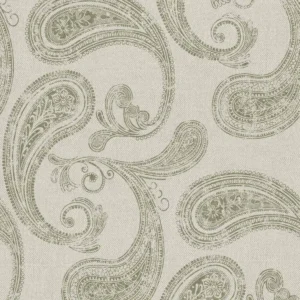 green traditional printed fabric from Art of the Loom
