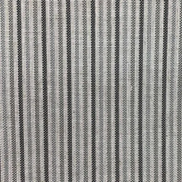 Dunsop Fabric - Liquorice by black-grey striped woven fabric from Art of the Loom