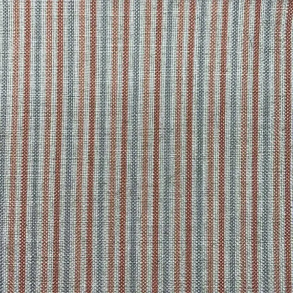 Dunsop Fabric - Pumpkin by multicolour striped woven fabric from Art of the Loom