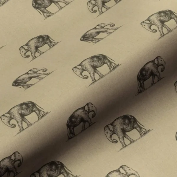Elephant Fabric by neutral animal linen fabric from Art of the Loom