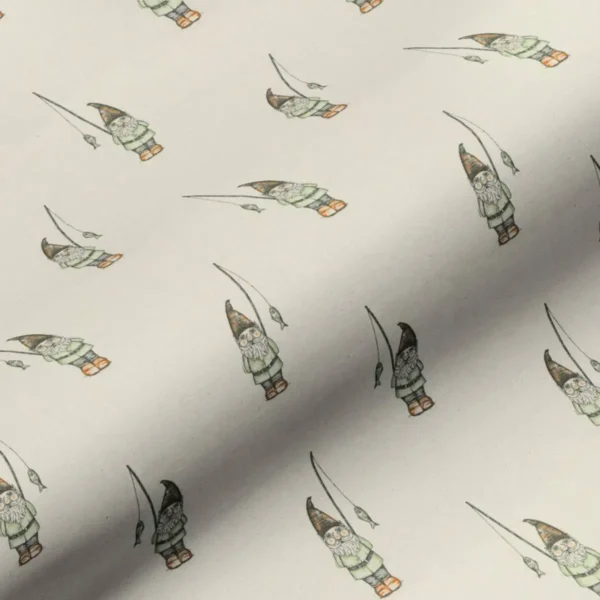 Garden Gnome Fabric - Natural by multicolour misc cotton fabric from Art of the Loom