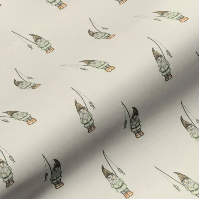 Garden Gnome Fabric - Natural swatch