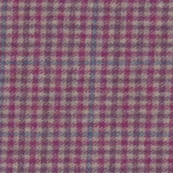 Ilkley Fabric - Berry Brights by pink checked woolen fabric from Art of the Loom