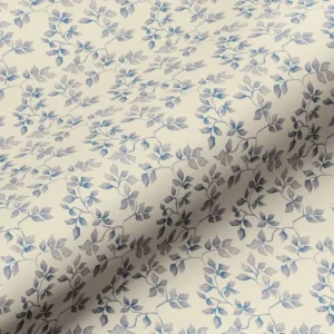 blue botanical cotton fabric from Art of the Loom