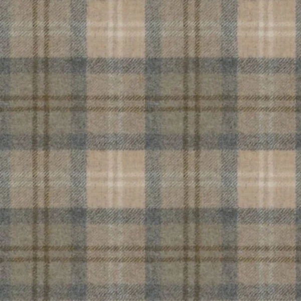Oban Plaid Fabric - Atlantic Breeze by green checked woolen fabric from Art of the Loom